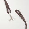 Woven Leather and Silver-Tone Wrap Bracelet - CU Woven Leather and Silver-Tone Wrap Bracelet - CU