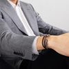 Woven Leather and Silver-Tone Wrap Bracelet - OU Woven Leather and Silver-Tone Wrap Bracelet - OU