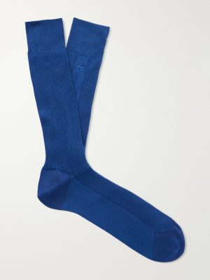 Logo-Embroidered Ribbed Cotton Socks Logo-Embroidered Ribbed Cotton Socks