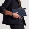 Leather-Trimmed Canvas Pouch - OU