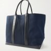 Leather-Trimmed Canvas Weekend Bag - BK Leather-Trimmed Canvas Weekend Bag - BK