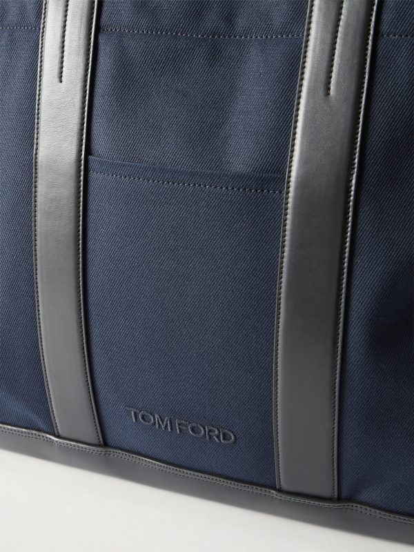 Leather-Trimmed Canvas Weekend Bag - CU Leather-Trimmed Canvas Weekend Bag - CU