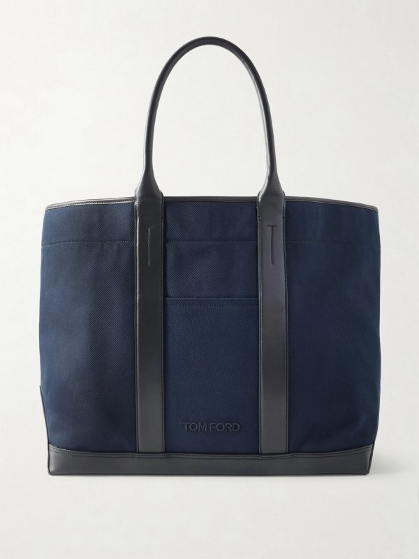 Leather-Trimmed Canvas Weekend Bag Leather-Trimmed Canvas Weekend Bag