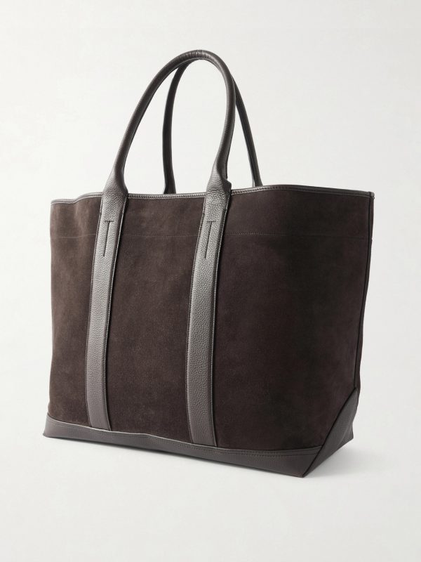 Leather-Trimmed Suede Weekend Bag - BK