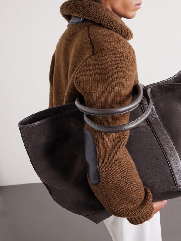 Leather-Trimmed Suede Weekend Bag - FR