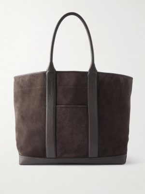 Leather-Trimmed Suede Weekend Bag Leather-Trimmed Suede Weekend Bag