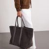 Leather-Trimmed Suede Weekend Bag - OU