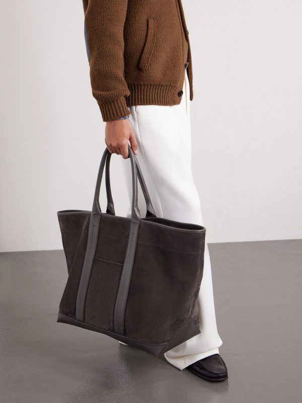 Leather-Trimmed Suede Weekend Bag - OU