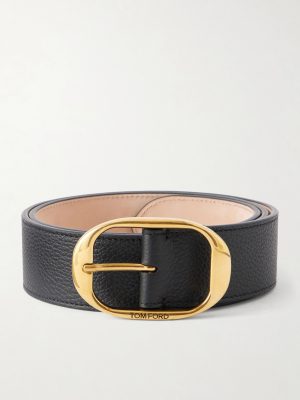 4cm Logo-Engraved Full-Grain Leather Belt