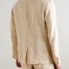 Jordin 1454 Double-Breasted Linen Suit Jacket - BK