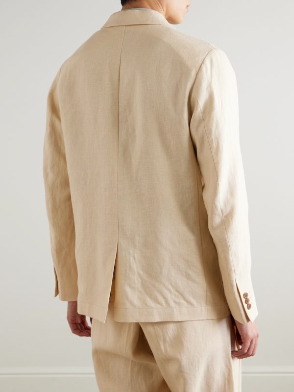 Jordin 1454 Double-Breasted Linen Suit Jacket - BK