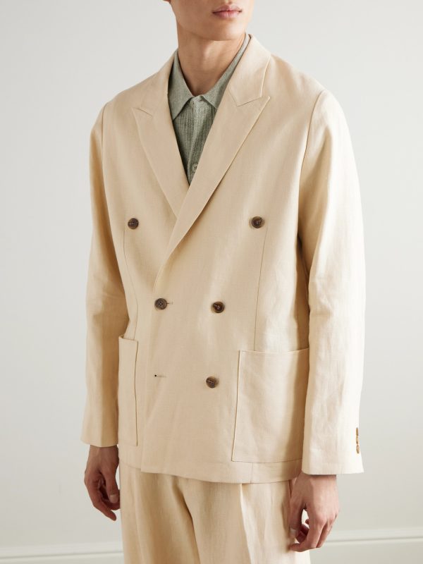 Jordin 1454 Double-Breasted Linen Suit Jacket - FR