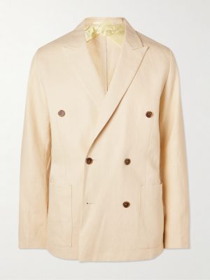 Jordin 1454 Double-Breasted Linen Suit Jacket