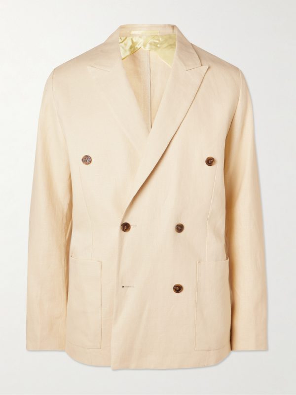 Jordin 1454 Double-Breasted Linen Suit Jacket