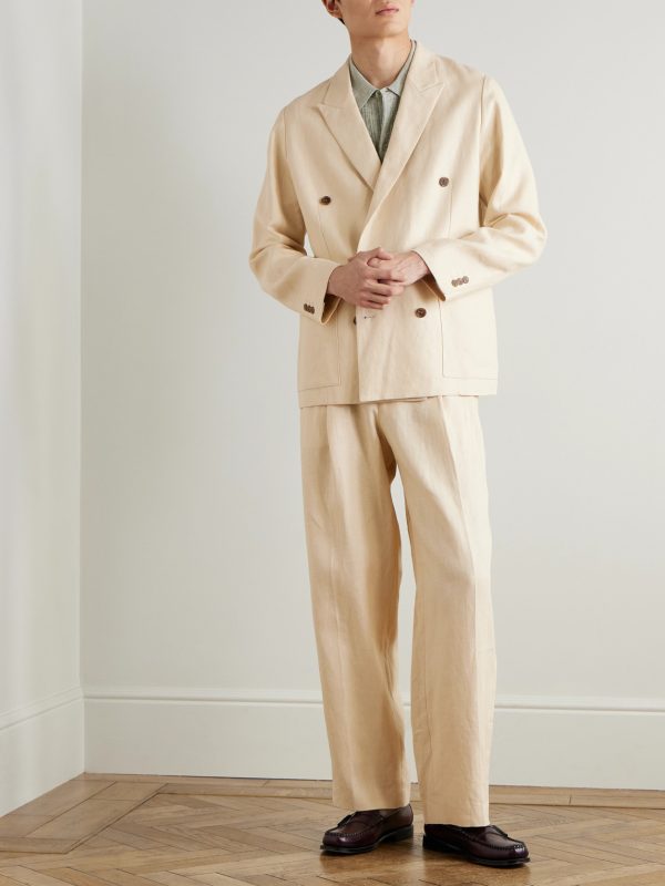 Jordin 1454 Double-Breasted Linen Suit Jacket - OU