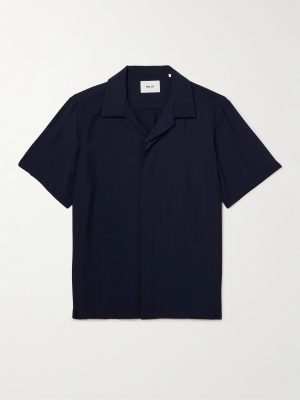 Hank 5971 Camp-Collar TENCEL™ Modal-Blend Seersucker Shirt Hank 5971 Camp-Collar TENCEL™ Modal-Blend Seersucker Shirt