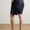 Kay 1420 Straight-Leg Pleated Stretch Organic Cotton Shorts - BK