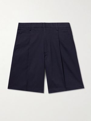Kay 1420 Straight-Leg Pleated Stretch Organic Cotton Shorts Kay 1420 Straight-Leg Pleated Stretch Organic Cotton Shorts