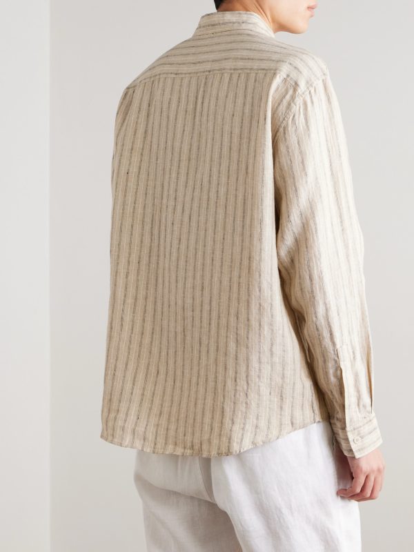 Deon 5728 Striped Linen Shirt - BK Deon 5728 Striped Linen Shirt - BK