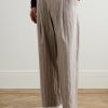Kay 10058 Wide-Leg Pleated Herringbone Organic Cotton-Blend Suit Trousers - FR Kay 10058 Wide-Leg Pleated Herringbone Organic Cotton-Blend Suit Trousers - FR