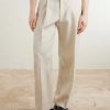 Kay 1454 Straight-Leg Pleated Linen Trousers - FR Kay 1454 Straight-Leg Pleated Linen Trousers - FR