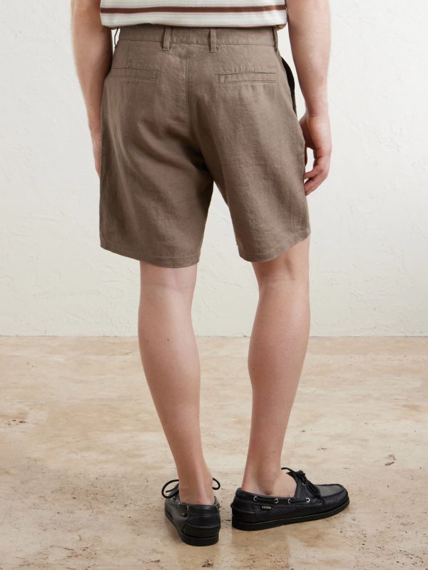 Aden 1454 Straight-Leg Linen Shorts - BK Aden 1454 Straight-Leg Linen Shorts - BK