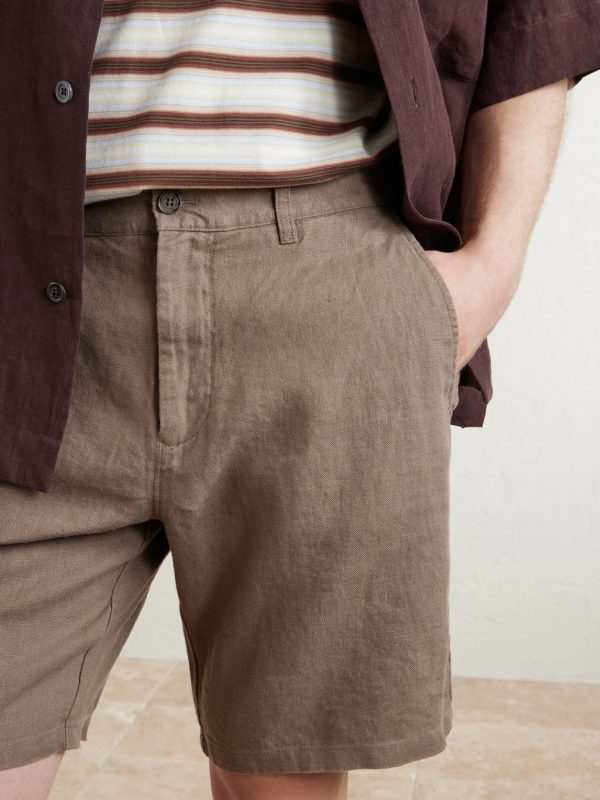 Aden 1454 Straight-Leg Linen Shorts - CU Aden 1454 Straight-Leg Linen Shorts - CU