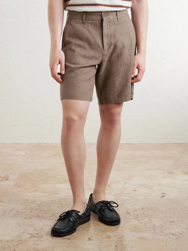 Aden 1454 Straight-Leg Linen Shorts - FR Aden 1454 Straight-Leg Linen Shorts - FR