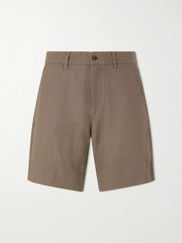 Aden 1454 Straight-Leg Linen Shorts Aden 1454 Straight-Leg Linen Shorts