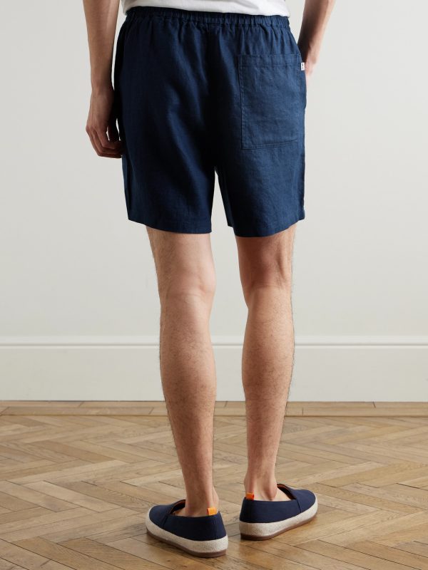 Gregor 1454 Straight-Leg Linen Drawstring Shorts - BK Gregor 1454 Straight-Leg Linen Drawstring Shorts - BK
