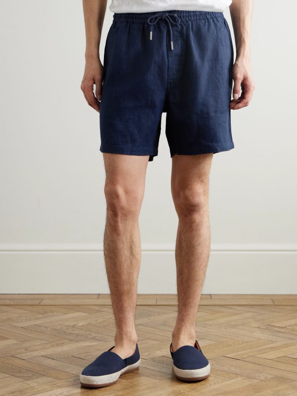 Gregor 1454 Straight-Leg Linen Drawstring Shorts - FR Gregor 1454 Straight-Leg Linen Drawstring Shorts - FR