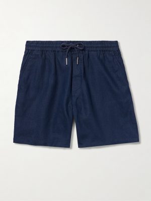 Gregor 1454 Straight-Leg Linen Drawstring Shorts Gregor 1454 Straight-Leg Linen Drawstring Shorts