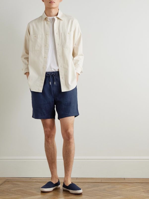 Gregor 1454 Straight-Leg Linen Drawstring Shorts - OU Gregor 1454 Straight-Leg Linen Drawstring Shorts - OU