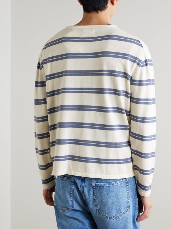 Sailor Crew 60019 Striped Organic Cotton-Jersey Sweater - BK Sailor Crew 60019 Striped Organic Cotton-Jersey Sweater - BK