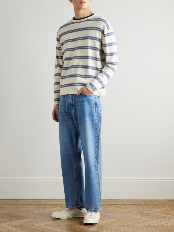 Sailor Crew 60019 Striped Organic Cotton-Jersey Sweater - OU Sailor Crew 60019 Striped Organic Cotton-Jersey Sweater - OU