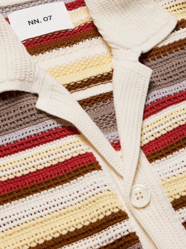 Lars 60019 Camp-Collar Striped Organic Cotton Shirt - CU Lars 60019 Camp-Collar Striped Organic Cotton Shirt - CU