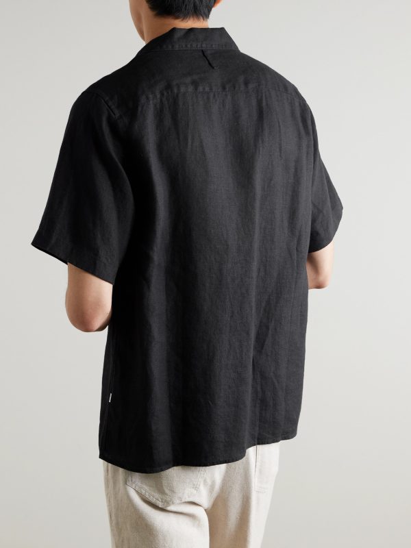 Julio 5708 Camp-Collar Linen Shirt - BK Julio 5708 Camp-Collar Linen Shirt - BK