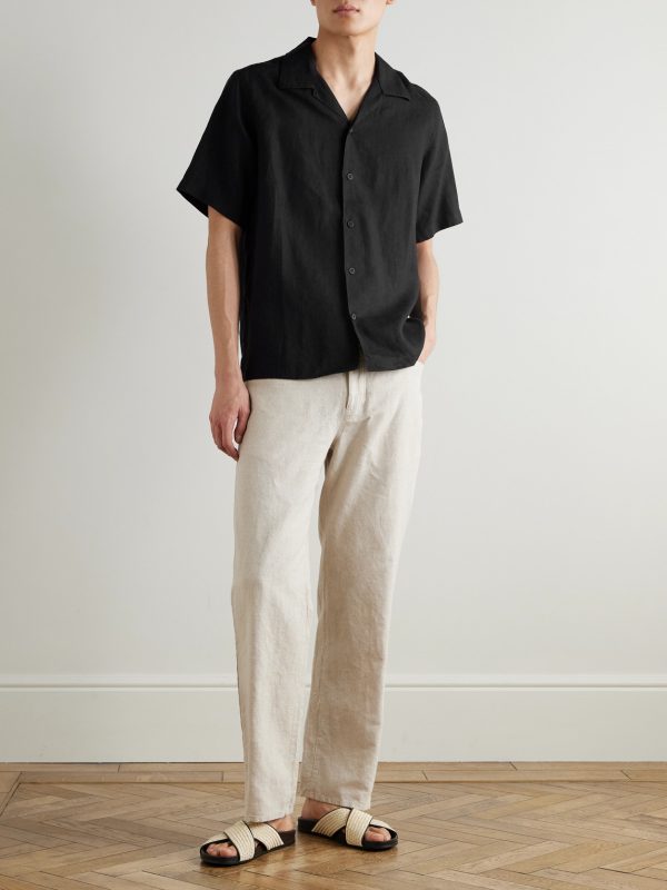 Julio 5708 Camp-Collar Linen Shirt - OU Julio 5708 Camp-Collar Linen Shirt - OU