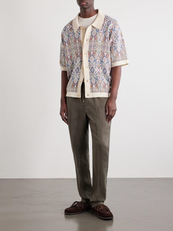 Ryan Knitted Cotton and Linen-Blend T-Shirt - OU Ryan Knitted Cotton and Linen-Blend T-Shirt - OU
