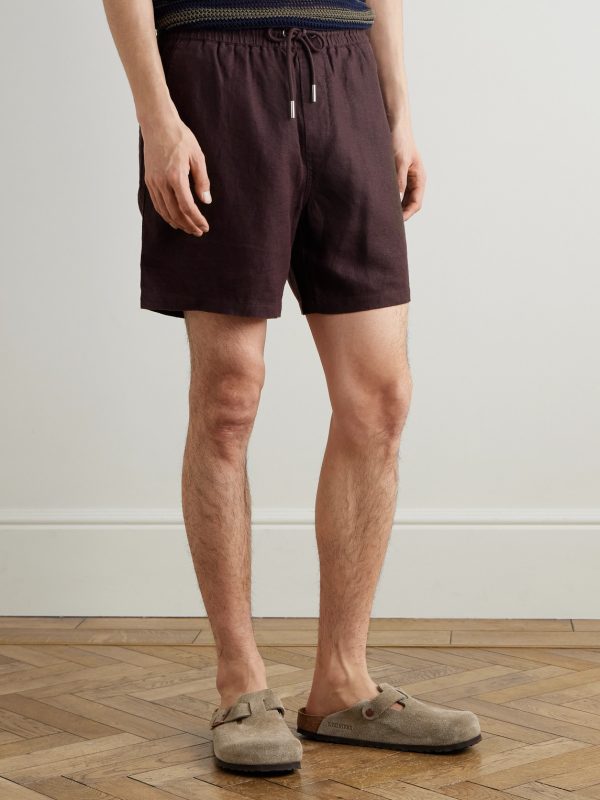 Gregor 1454 Straight-Leg Linen Drawstring Shorts - FR Gregor 1454 Straight-Leg Linen Drawstring Shorts - FR