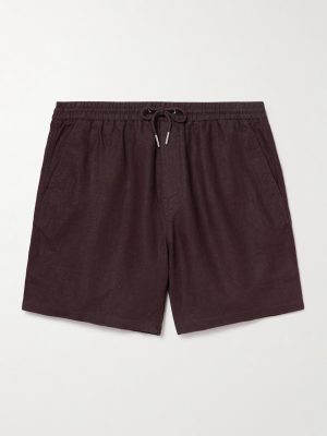 Gregor 1454 Straight-Leg Linen Drawstring Shorts Gregor 1454 Straight-Leg Linen Drawstring Shorts
