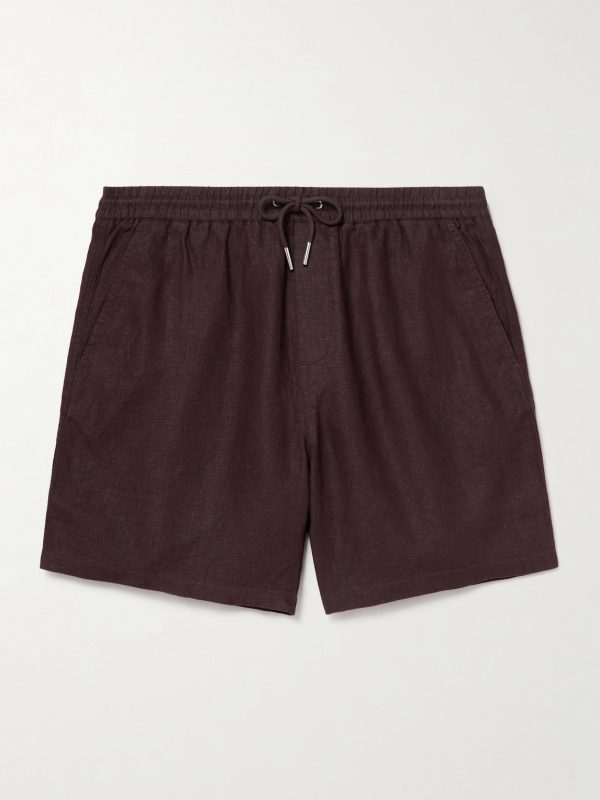 Gregor 1454 Straight-Leg Linen Drawstring Shorts Gregor 1454 Straight-Leg Linen Drawstring Shorts
