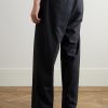 Kay 10037 Wide-Leg Pleated Pinstriped Woven Trousers - BK Kay 10037 Wide-Leg Pleated Pinstriped Woven Trousers - BK