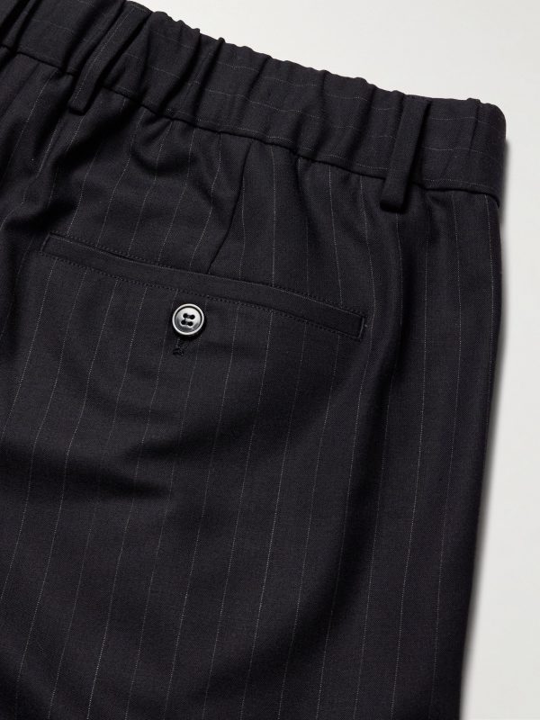 Kay 10037 Wide-Leg Pleated Pinstriped Woven Trousers - CU Kay 10037 Wide-Leg Pleated Pinstriped Woven Trousers - CU