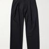 Kay 10037 Wide-Leg Pleated Pinstriped Woven Trousers Kay 10037 Wide-Leg Pleated Pinstriped Woven Trousers
