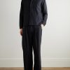 Kay 10037 Wide-Leg Pleated Pinstriped Woven Trousers - OU Kay 10037 Wide-Leg Pleated Pinstriped Woven Trousers - OU