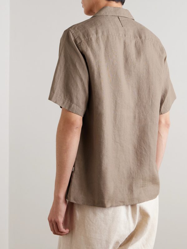 Julio 5708 Camp-Collar Linen Shirt - BK Julio 5708 Camp-Collar Linen Shirt - BK