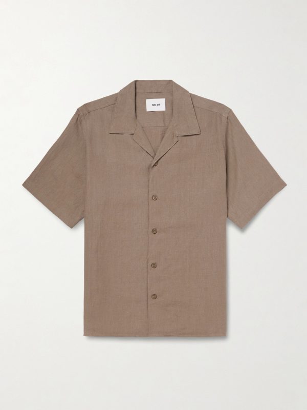 Julio 5708 Camp-Collar Linen Shirt Julio 5708 Camp-Collar Linen Shirt