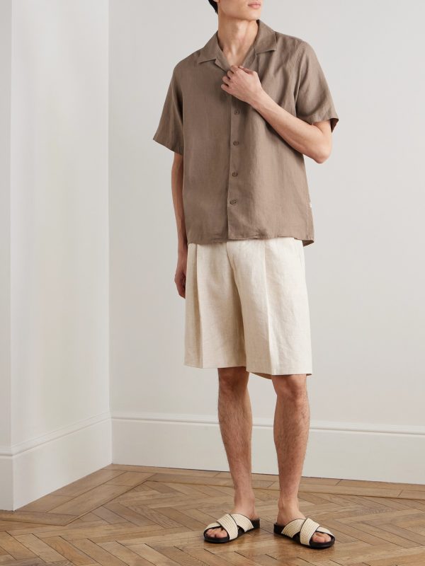 Julio 5708 Camp-Collar Linen Shirt - OU Julio 5708 Camp-Collar Linen Shirt - OU