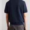 Gustav 600160 Textured Organic Cotton Zip-Up Polo Shirt - BK